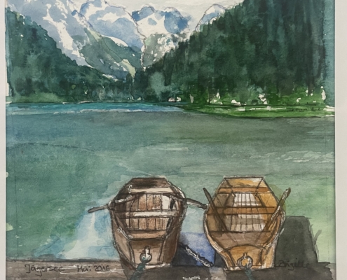 Aquarell von Brigitte Köth, Jägersee in Kleinarl, vor 10 Jahren